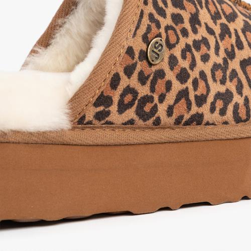 Ladies Mabel Sheepskin Platform Mule Slipper Chestnut Animal Extra Image 4